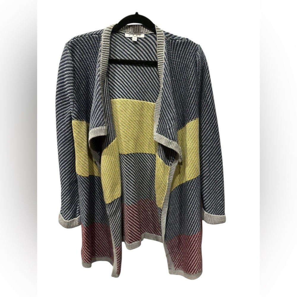 Cabi Striped Multicolor Open Front Cardigan size L